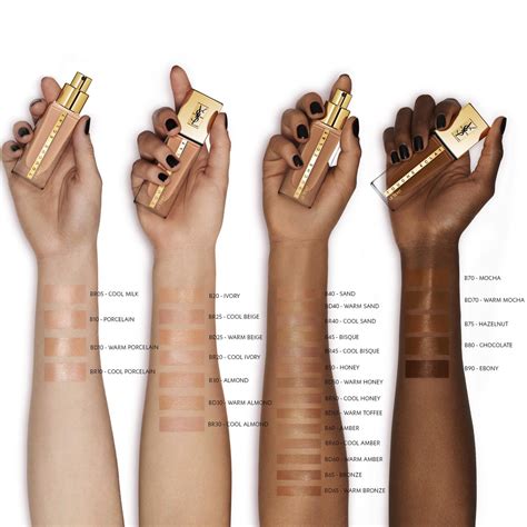 ysl touche eclat le teint foundation swatches